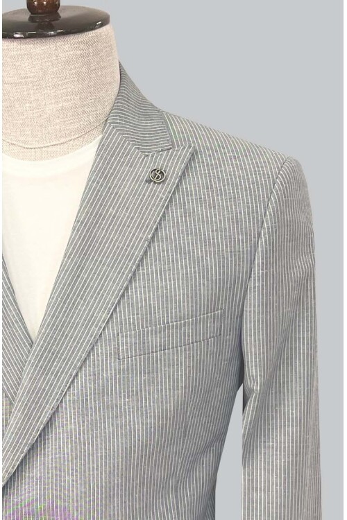 SUIT SARTORIA MAVİ KETEN CEKET 4453