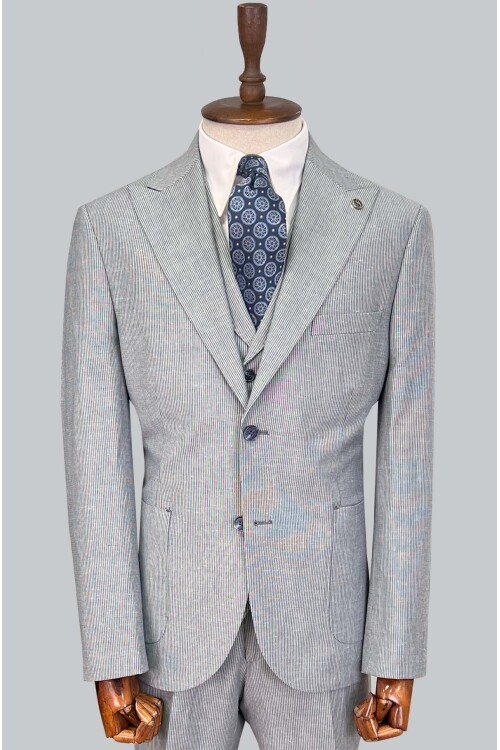 SUIT SARTORIA MAVİ KETEN TAKIM ELBİSE 2675