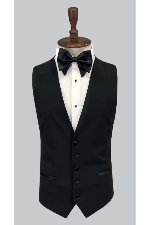 SUIT SARTORIA SİVRİ YAKA SİYAH YÜNLÜ DAMATLIK 5624