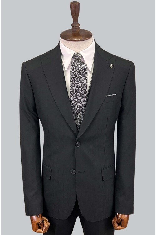 SUIT SARTORIA SİYAH ÇİFT YÖNLÜ YELEKLİ TAKIM ELBİSE 2810