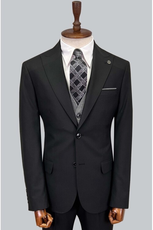 SUIT SARTORIA SİYAH ÇİFT YÖNLÜ YELEKLİ TAKIM ELBİSE 2917