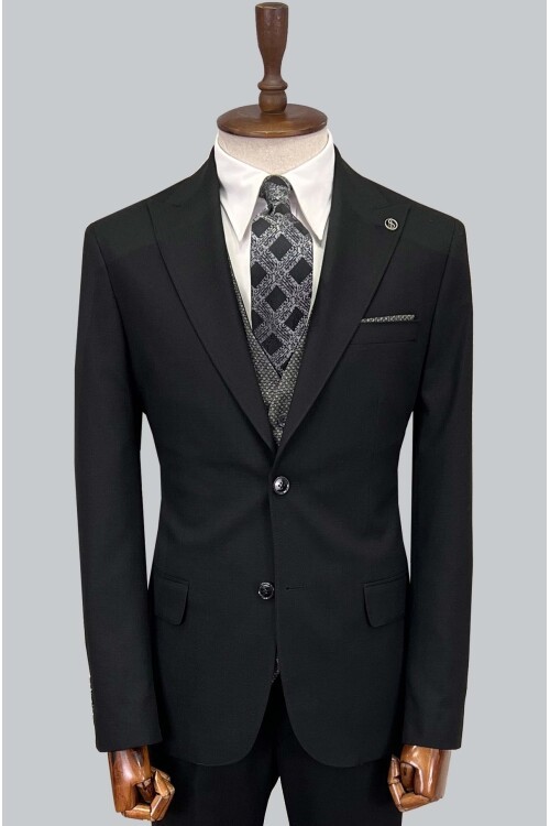 SUIT SARTORIA SİYAH ÇİFT YÖNLÜ YELEKLİ TAKIM ELBİSE 2917