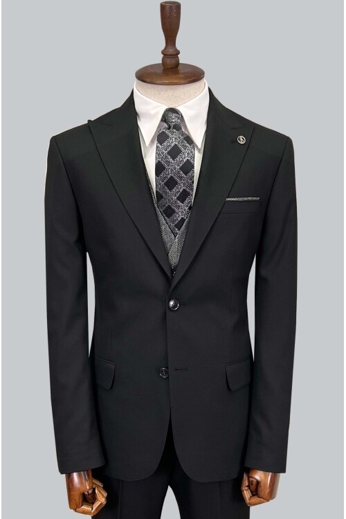 SUIT SARTORIA SİYAH ÇİFT YÖNLÜ YELEKLİ TAKIM ELBİSE 2917