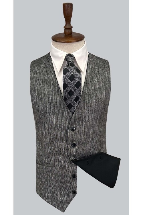 SUIT SARTORIA SİYAH ÇİFT YÖNLÜ YELEKLİ TAKIM ELBİSE 2917