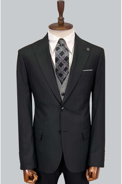 SUIT SARTORIA SİYAH ÇİFT YÖNLÜ YELEKLİ TAKIM ELBİSE 2917