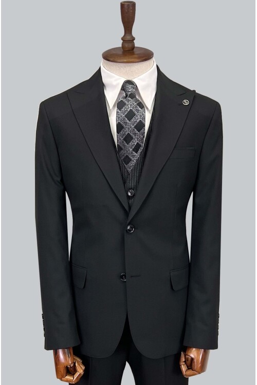 SUIT SARTORIA SİYAH ÇİFT YÖNLÜ YELEKLİ TAKIM ELBİSE 2917