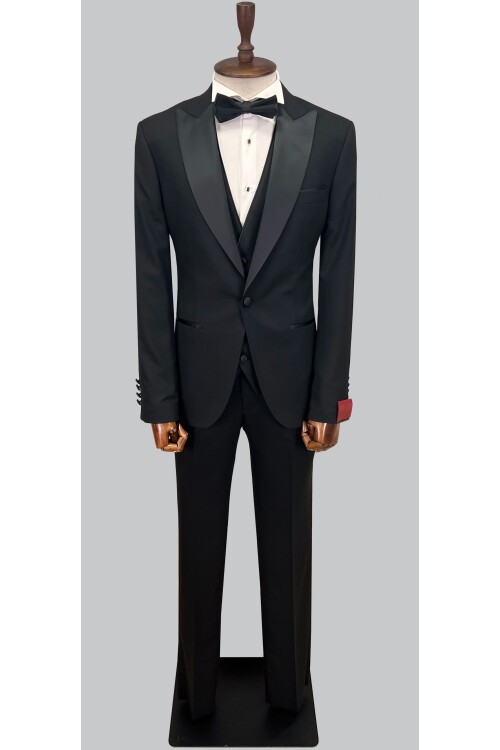 SUIT SARTORIA SİYAH SİVRİ YAKA DAMATLIK 5648