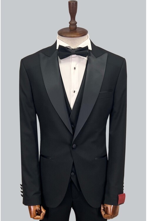 SUIT SARTORIA SİYAH SİVRİ YAKA DAMATLIK 5648