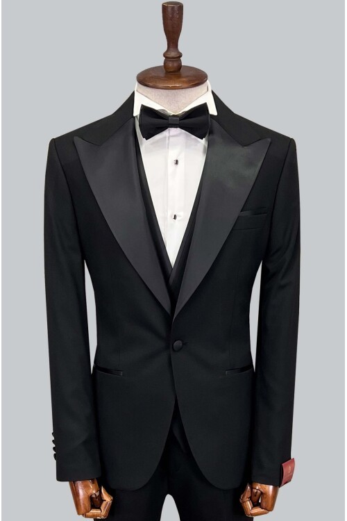 SUIT SARTORIA SİYAH SİVRİ YAKA DAMATLIK 5649