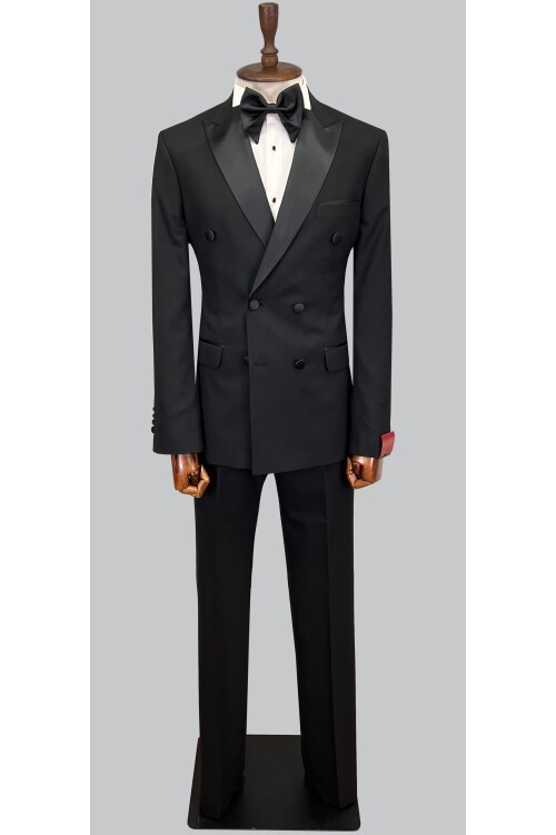 SUIT SARTORIA SİYAH SİVRİ YAKA KRUVAZE DAMATLIK 5652