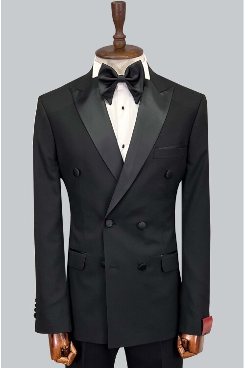 SUIT SARTORIA SİYAH SİVRİ YAKA KRUVAZE DAMATLIK 5652