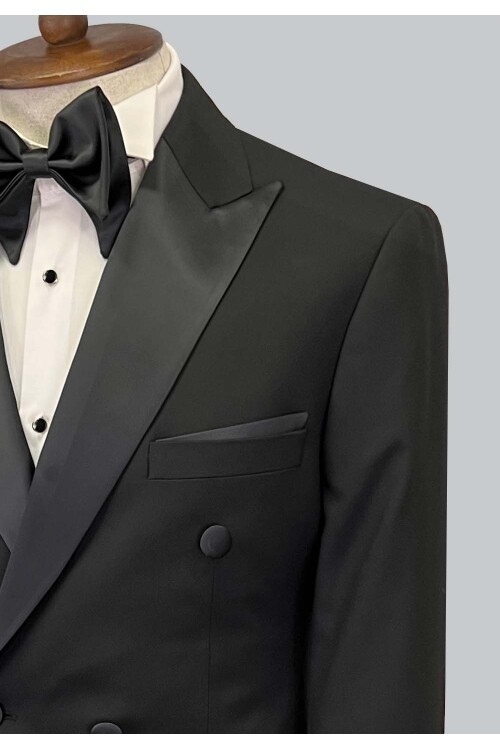 SUIT SARTORIA SİYAH SİVRİ YAKA KRUVAZE DAMATLIK 5652