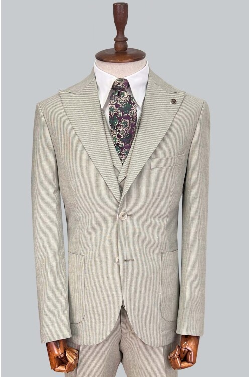 SUIT SARTORIA YEŞİL KETEN TAKIM ELBİSE 2675