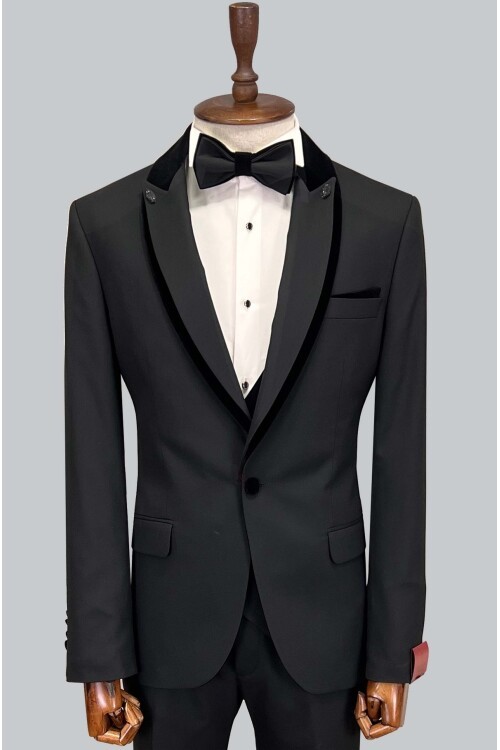 SUIT SARTORIA ÇIKMA YAKA SİYAH DAMATLIK 5538