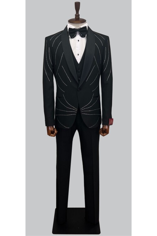 SUIT SARTORIA SİYAH TAŞLI DAMATLIK 5510