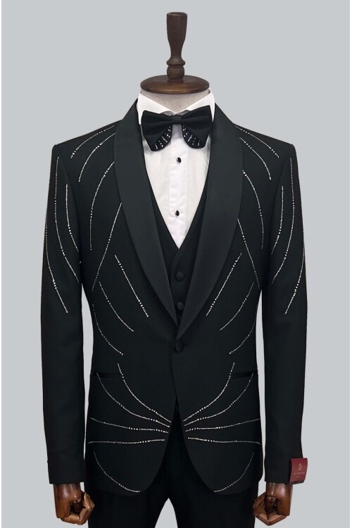 SUIT SARTORIA SİYAH TAŞLI DAMATLIK 5510