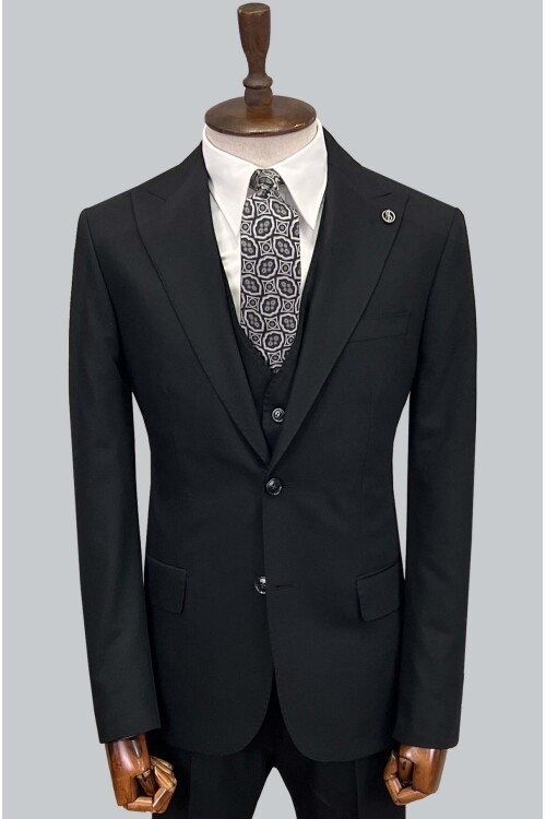 SUIT SARTORIA SİYAH YELEKLİ TAKIM ELBİSE 2056